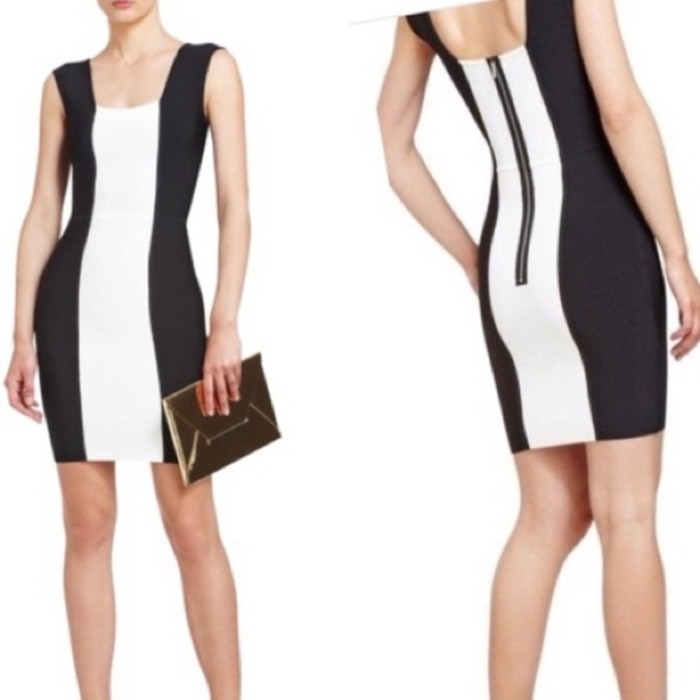 BCBG Mini Bodycon Dress - Black/White - Small
